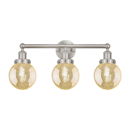 Innovations Beacon 24in 3-Light Bath Vanity | Industrial Brushed Satin Nickel Steel and Mercury Glass | Bathroom Vanity & Powder | Model 616-3W-SN-G208-6