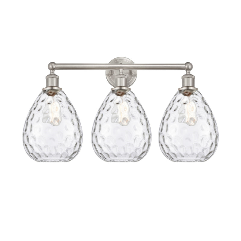 Innovations Waverly 26in 3-Light Bath Vanity | Industrial Brushed Satin Nickel and Clear Glass | Bathroom Vanity & Powder Room | 26 | Model 616-3W-SN-G372