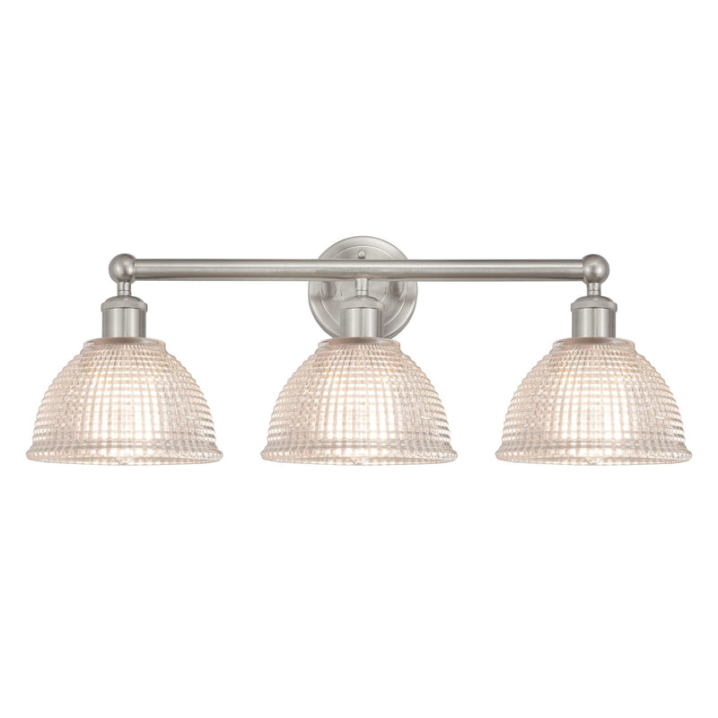 Innovations Arietta 26in 3-Light Bath Vanity | Industrial Brushed Satin Nickel and Clear Glass | Bathroom Vanity & Powder Room | 26 | Model 616-3W-SN-G422