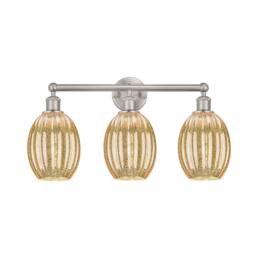 Innovations Preston Bulb 24in 3-Light Bath Vanity Light | Industrial Brushed Satin Nickel and Mercury Glass | Bathroom Vanity | Model 616-3W-SN-G459-6ME