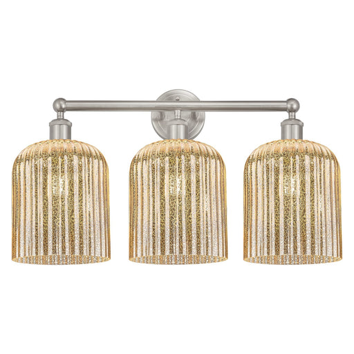 Innovations Bridal Veil 23in 3-Light Bath Vanity Light | Art Nouveau Brushed Satin Nickel and Mercury Ribbed Glass | Bathroom | Model 616-3W-SN-G559-8ME