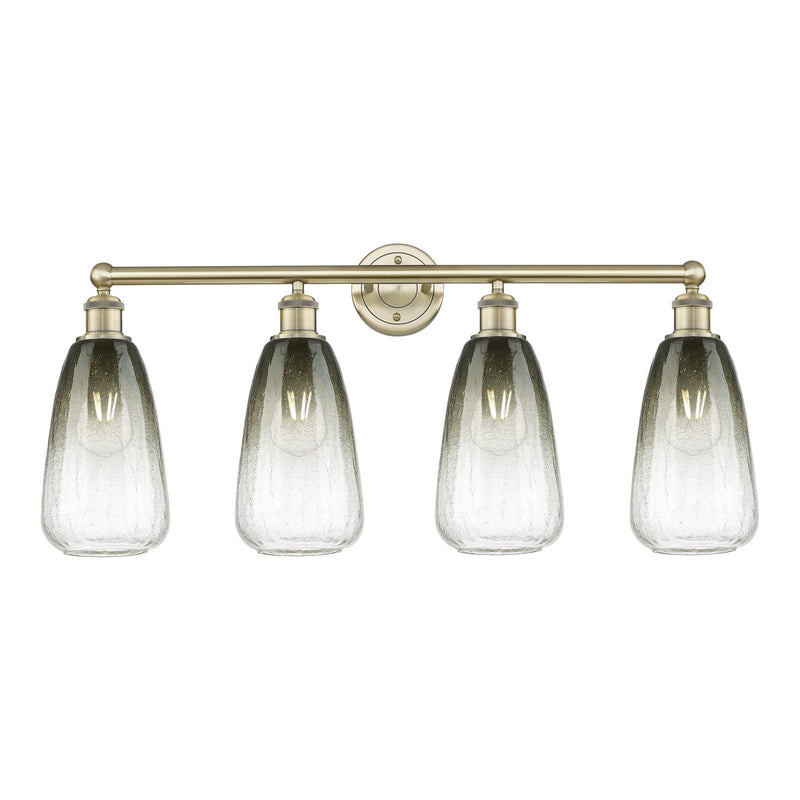 Innovations Brookhaven Almond 33in 4-Light Bath Vanity | Industrial Antique Brass Steel and Slate Glass | Bathroom & Powder | Model 616-4W-AB-G480-6SL