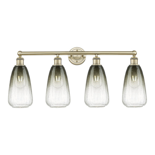 Innovations Brookhaven Almond 33in 4-Light Bath Vanity | Industrial Antique Brass Steel and Slate Glass | Bathroom & Powder | Model 616-4W-AB-G480-6SL