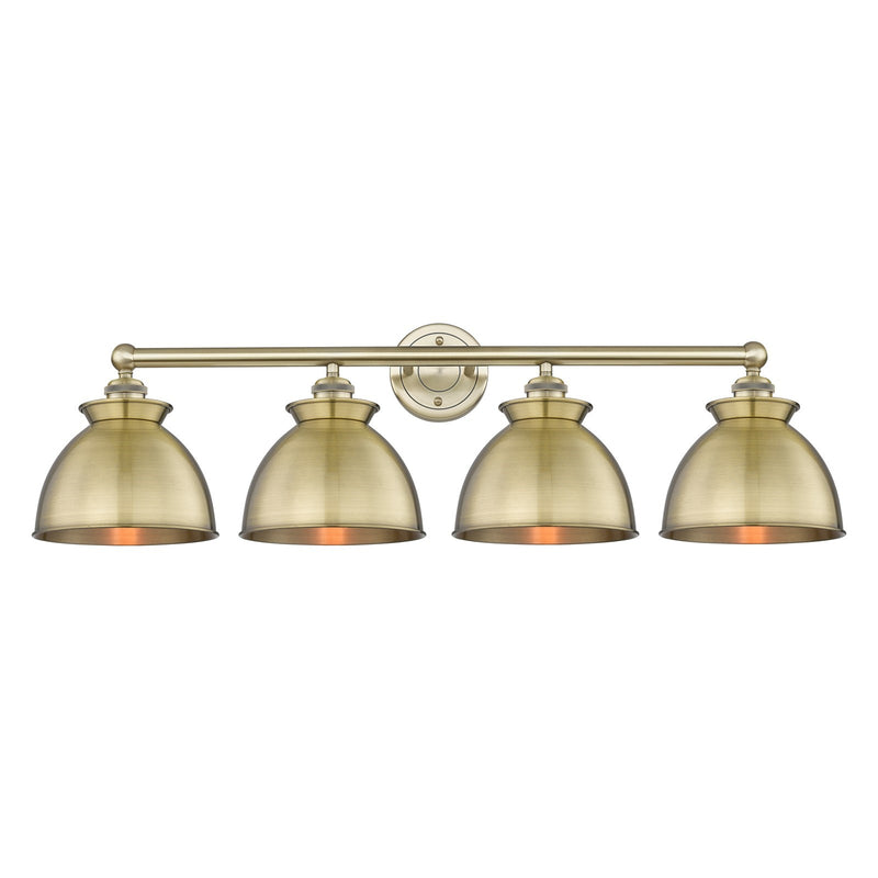 Innovations Adirondack 35in 4-Light Bath Vanity | Industrial Farmhouse Antique Brass Steel and Cast Brass with Antique Brass | Model 616-4W-AB-M14-AB