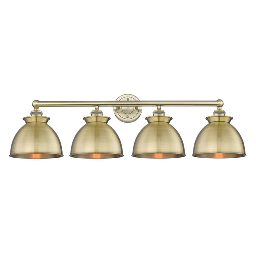 Innovations Adirondack 35in 4-Light Bath Vanity | Industrial Farmhouse Antique Brass Steel and Cast Brass with Antique Brass | Model 616-4W-AB-M14-AB