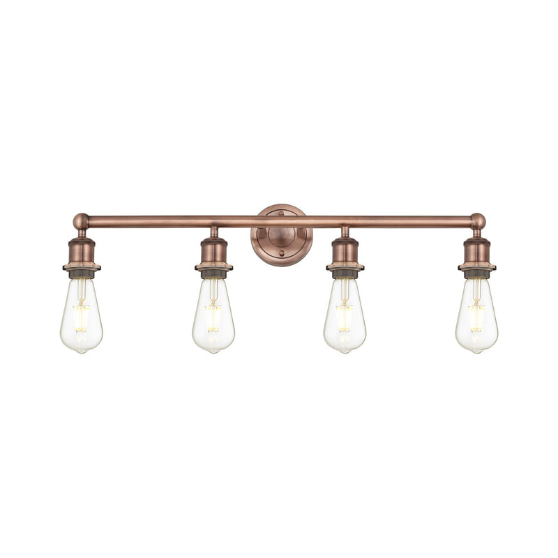 Innovations Edison 30in 4-Light Bath Vanity Light | Industrial Antique Copper Steel and Cast Brass | Damp-Rated Bathroom Vanity | 30.38 | Model 616-4W-AC