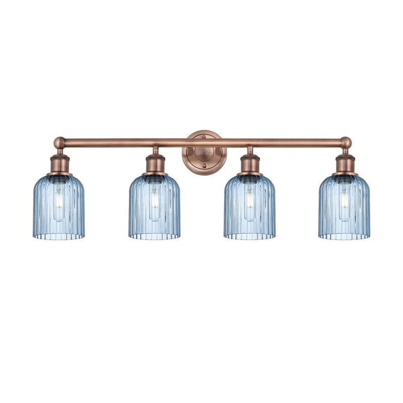 Innovations Edison Bridal Veil 4Lt 32" Bath, Copper/Blue - 616-4W-AC-G559-5BL