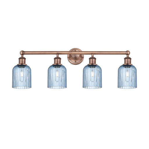 Innovations Edison Bridal Veil 4Lt 32" Bath, Copper/Blue - 616-4W-AC-G559-5BL