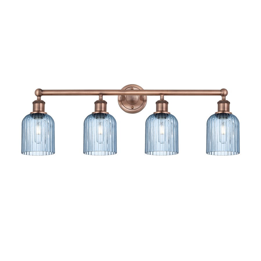 Innovations Edison Bridal Veil 4Lt 32" Bath, Copper/Blue - 616-4W-AC-G559-5BL