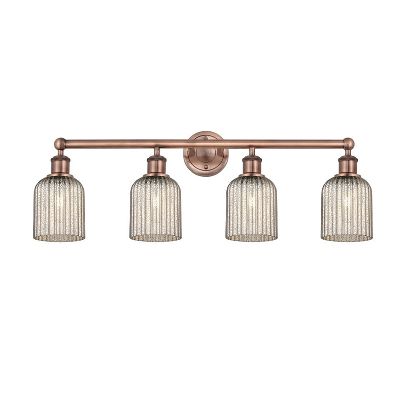 Innovations Edison Bridal Veil 4Lt 32" Bath, Copper/Mercury - 616-4W-AC-G559-5ME