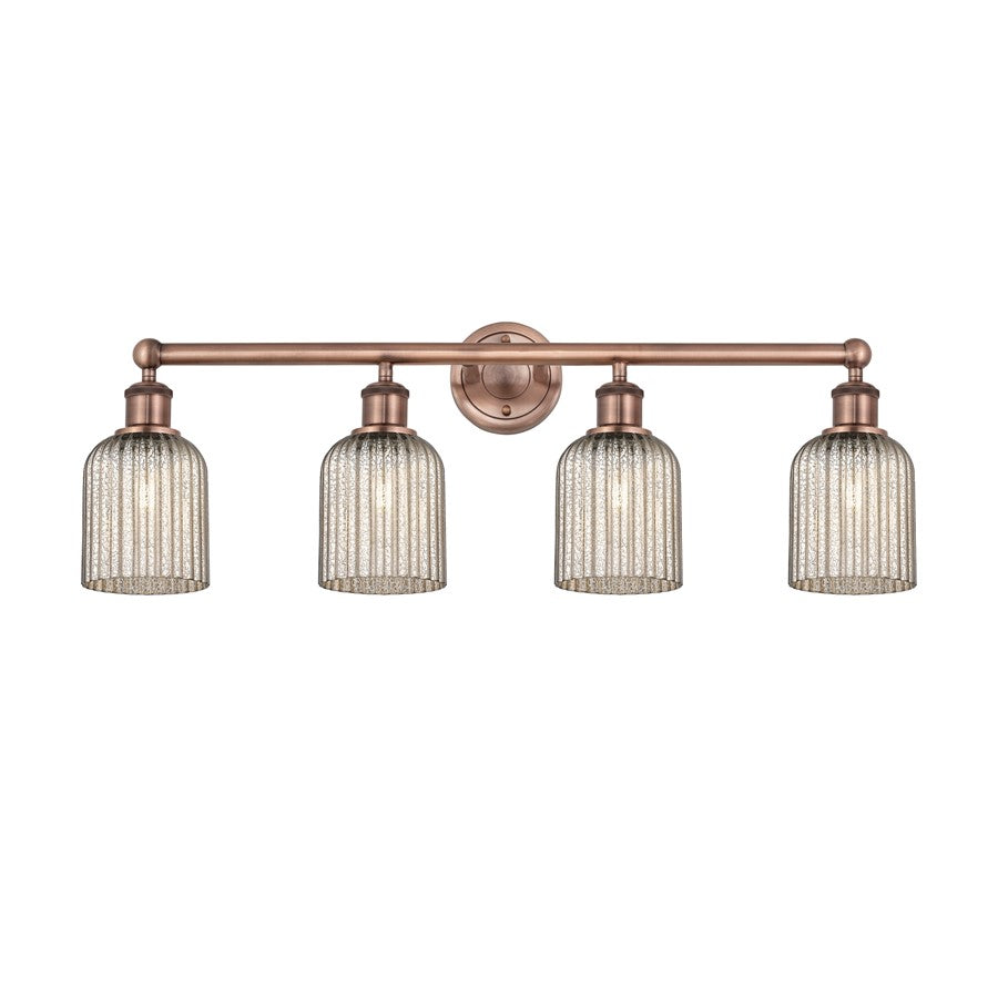 Innovations Edison Bridal Veil 4Lt 32" Bath, Copper/Mercury - 616-4W-AC-G559-5ME