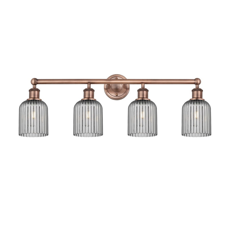 Innovations Edison Bridal Veil 4Lt 32" Bath, Copper/Smoke - 616-4W-AC-G559-5SM