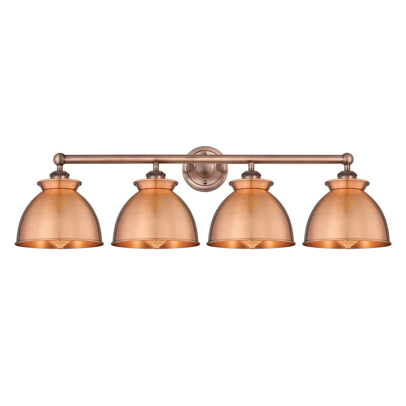 Innovations Adirondack 35in 4-Light Bath Vanity Light | Industrial Antique Copper Steel and Cast Brass with Antique Copper Metal | Model 616-4W-AC-M14-AC