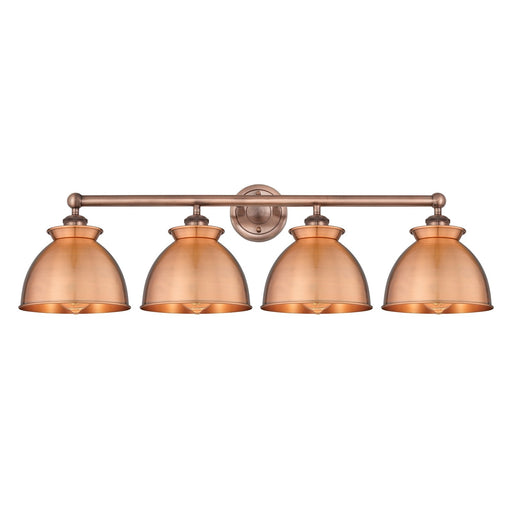 Innovations Adirondack 35in 4-Light Bath Vanity Light | Industrial Antique Copper Steel and Cast Brass with Antique Copper Metal | Model 616-4W-AC-M14-AC