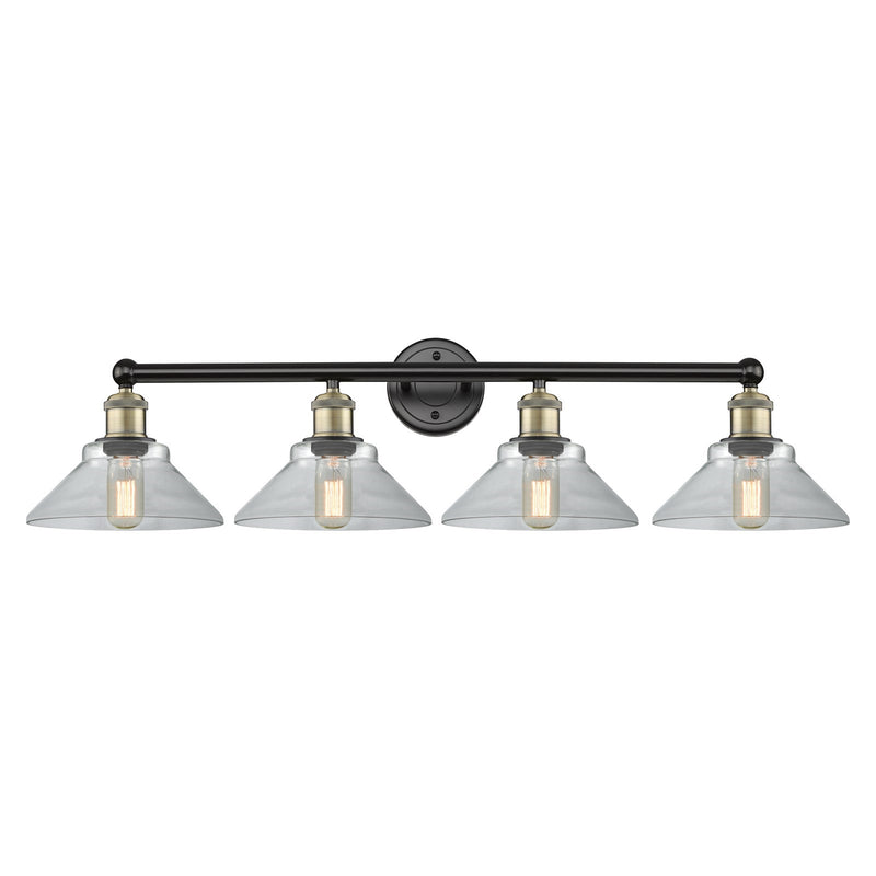 Innovations Orwell 35in 4-Light Bath Vanity | Industrial Black Antique Brass and Clear Glass | Bathroom Vanity Light | 35.38 x | Model 616-4W-BAB-G132