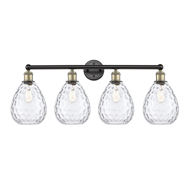 Innovations Waverly 35in 4-Light Bath Vanity Light | Industrial Black Antique Brass Steel and Clear Glass | Bathroom Vanity | 35 x | Model 616-4W-BAB-G372