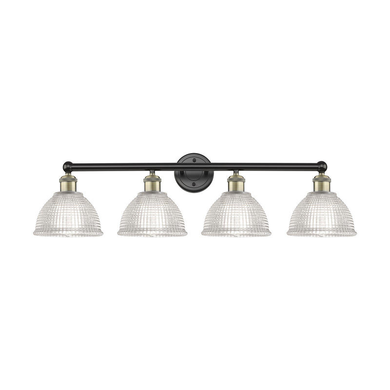 Innovations Arietta 35in 4-Light Bath Vanity Light | Industrial Black Antique Brass and Clear Glass | Bathroom Vanity | 35 x 10.25 | Model 616-4W-BAB-G422