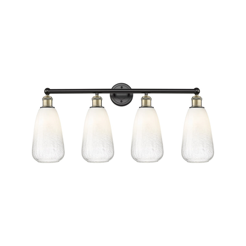 Innovations Brookhaven Almond 33in 4-Light Bath Vanity Light | Industrial Black Antique Brass and Opal Glass | Bathroom Vanity | Model 616-4W-BAB-G480-6OP