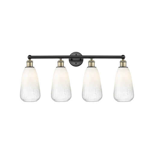 Innovations Brookhaven Almond 33in 4-Light Bath Vanity Light | Industrial Black Antique Brass and Opal Glass | Bathroom Vanity | Model 616-4W-BAB-G480-6OP