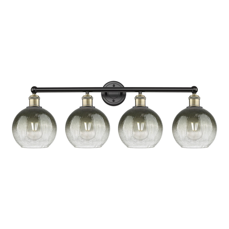 Innovations Brookhaven Globe 35in 4-Light Bath Vanity Light | Industrial Black Antique Brass and Slate Glass | Bathroom Vanity | Model 616-4W-BAB-G483-8SL