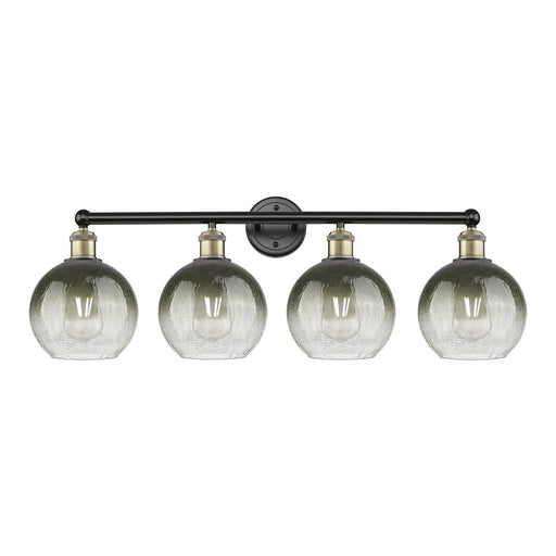 Innovations Brookhaven Globe 35in 4-Light Bath Vanity Light | Industrial Black Antique Brass and Slate Glass | Bathroom Vanity | Model 616-4W-BAB-G483-8SL