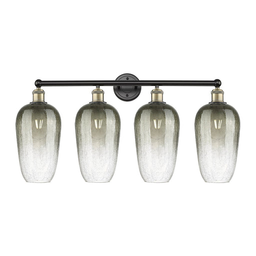Innovations Brookhaven Flute 34in 4-Light Bath Vanity Light | Industrial Black Antique Brass and Slate Glass | Kitchen & | Model 616-4W-BAB-G484-7SL