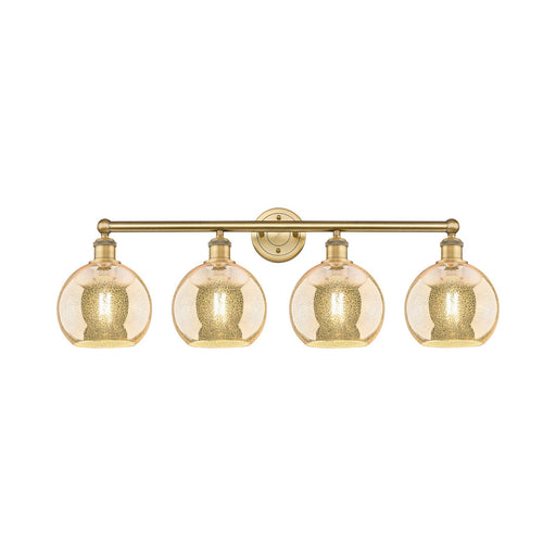 Innovations Athens 35in 4-Light Bath Vanity Light | Industrial Brushed Brass and Mercury Glass | Bathroom Vanity | 35 x 12.25 x | Model 616-4W-BB-G128-8