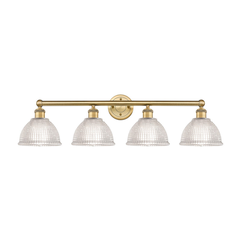 Innovations Arietta 35in 4-Light Bath Vanity Light | Industrial Brushed Brass Steel and Clear Glass | Bathroom Vanity & Powder Room | Model 616-4W-BB-G422