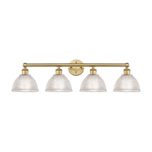 Innovations Arietta 35in 4-Light Bath Vanity Light | Industrial Brushed Brass Steel and Clear Glass | Bathroom Vanity & Powder Room | Model 616-4W-BB-G422