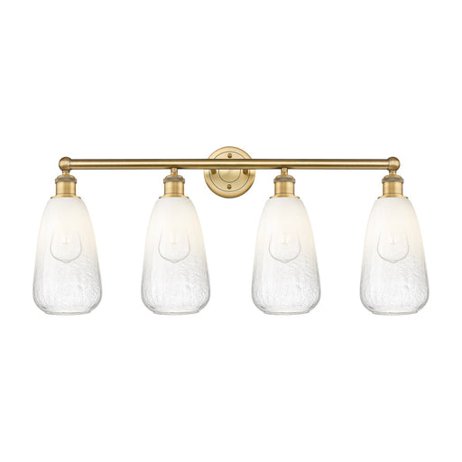 Innovations Brookhaven Almond 33in 4-Light Bath Vanity Light | Industrial Brushed Brass and Opal Glass | Bathroom Vanity | 33 x | Model 616-4W-BB-G480-6OP