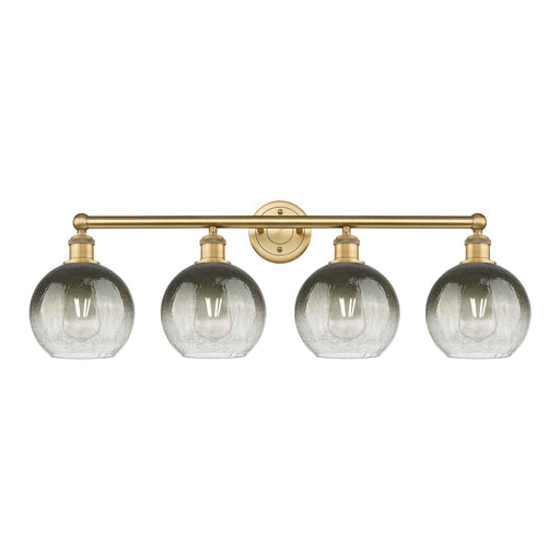 Innovations Brookhaven Globe 35in 4-Light Bath Vanity Light | Industrial Brushed Brass Steel and Slate Glass | Bathroom Vanity | Model 616-4W-BB-G483-8SL