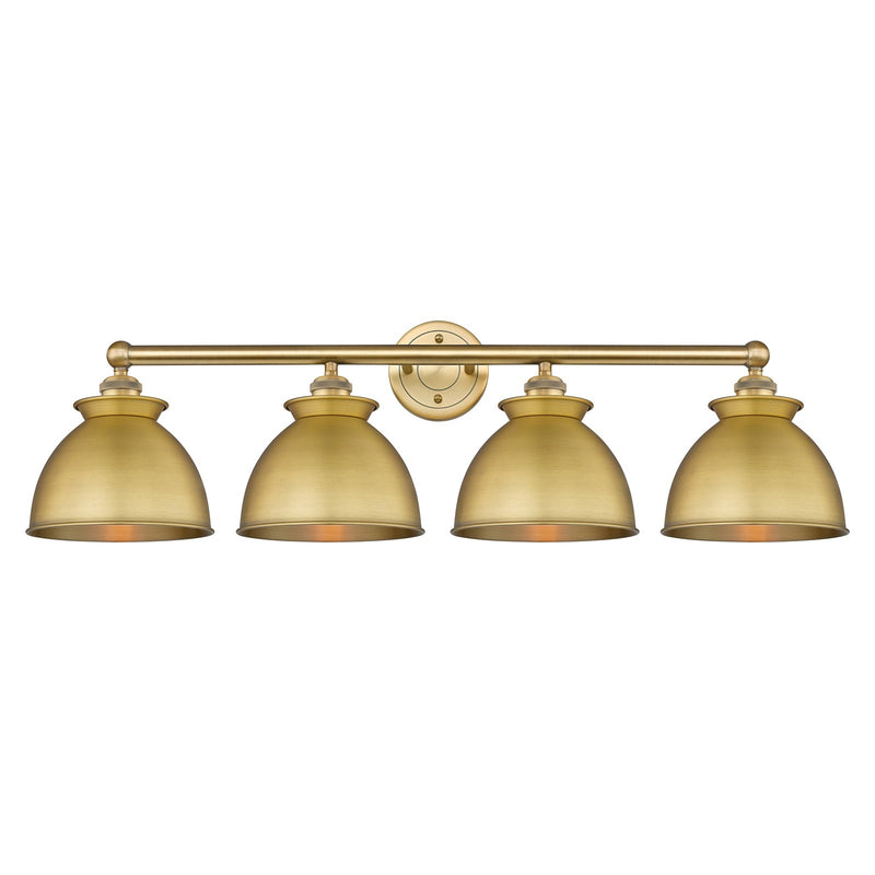 Innovations Adirondack 35in 4-Light Bath Vanity | Industrial Farmhouse Brushed Brass Steel and Metal Shade | Bathroom Vanity | Model 616-4W-BB-M14-BB