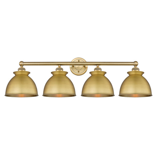 Innovations Adirondack 35in 4-Light Bath Vanity | Industrial Farmhouse Brushed Brass Steel and Metal Shade | Bathroom Vanity | Model 616-4W-BB-M14-BB