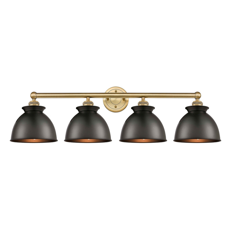 Innovations Adirondack 35in 4-Light Bath Vanity | Industrial Farmhouse Brushed Brass and Matte Black Metal | Bathroom Vanity | Model 616-4W-BB-M14-BK