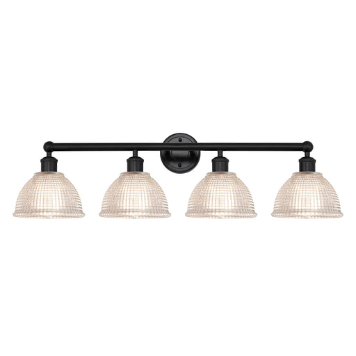 Innovations Arietta 35in 4-Light Bath Vanity Light | Industrial Matte Black Steel and Clear Glass | Bathroom Vanity | 35 x 10.25 x | Model 616-4W-BK-G422