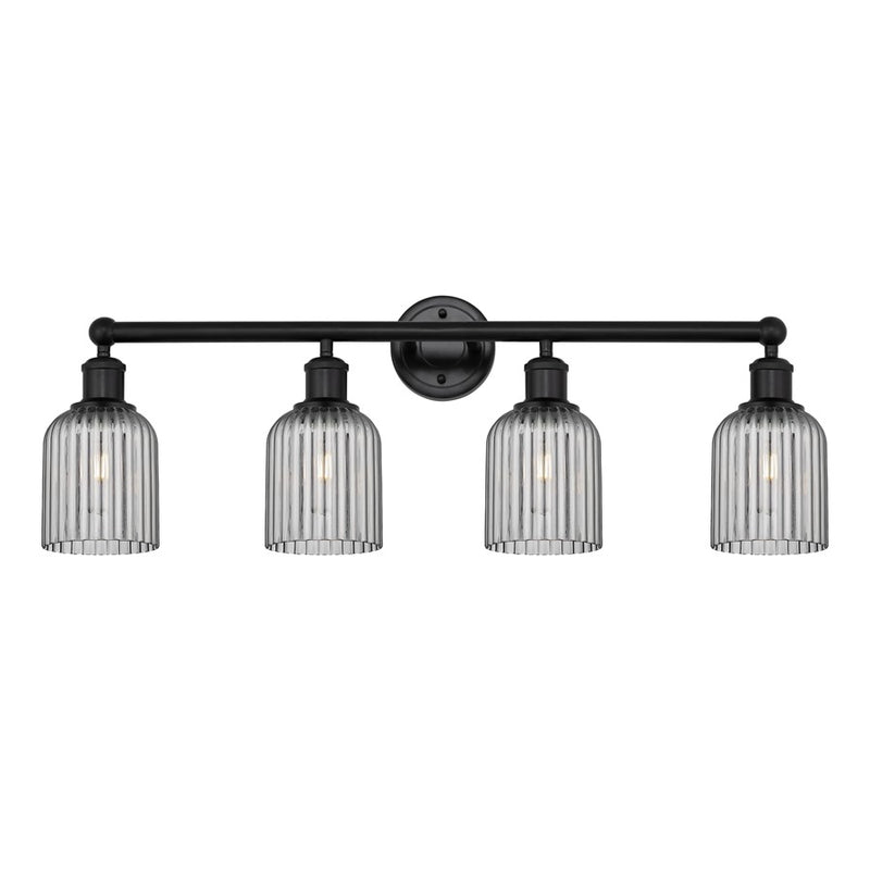 Innovations Edison Bridal Veil 4Lt 32" Bath, Black/Smoke - 616-4W-BK-G559-5SM