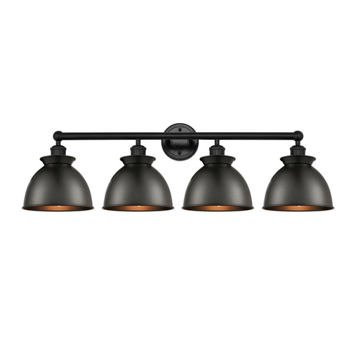Innovations Adirondack 35in 4-Light Bath Vanity Light | Industrial Farmhouse Matte Black Steel and Cast Brass with Matte Black | Model 616-4W-BK-M14-BK