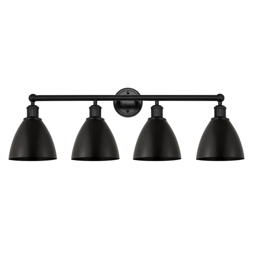 Innovations Bristol 35in 4-Light Bath Vanity Light | Industrial Farmhouse Matte Black Steel and Cast Brass with Matte Black | Model 616-4W-BK-MBD-75-BK