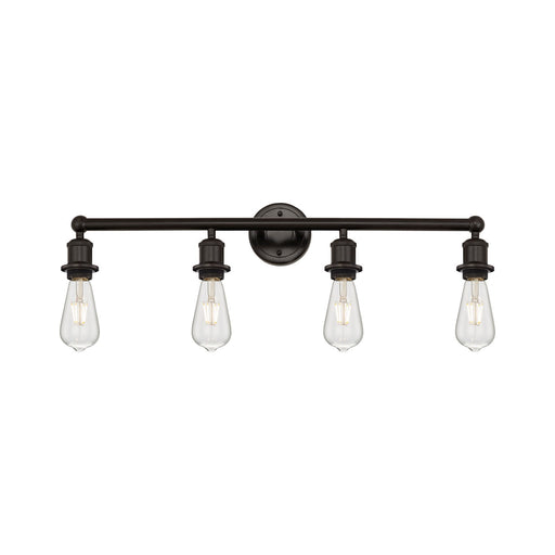 Innovations Edison 30in 4-Light Bath Vanity Light | Industrial Oil Rubbed Bronze Steel and Vintage Bulbs | Bathroom Vanity | 30.38 x | Model 616-4W-OB