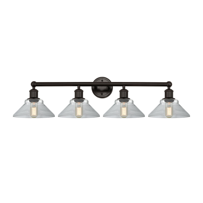 Innovations Orwell 35in 4-Light Bath Vanity Light | Industrial Oil Rubbed Bronze Steel and Clear Glass | Bathroom Vanity | 35.38 x | Model 616-4W-OB-G132