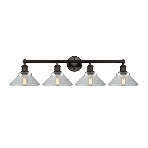 Innovations Orwell 35in 4-Light Bath Vanity Light | Industrial Oil Rubbed Bronze Steel and Clear Glass | Bathroom Vanity | 35.38 x | Model 616-4W-OB-G132