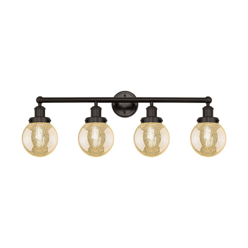 Innovations Beacon 33in 4-Light Bath Vanity Light | Industrial Oil Rubbed Bronze Steel and Mercury Glass | Bathroom Vanity & | Model 616-4W-OB-G208-6
