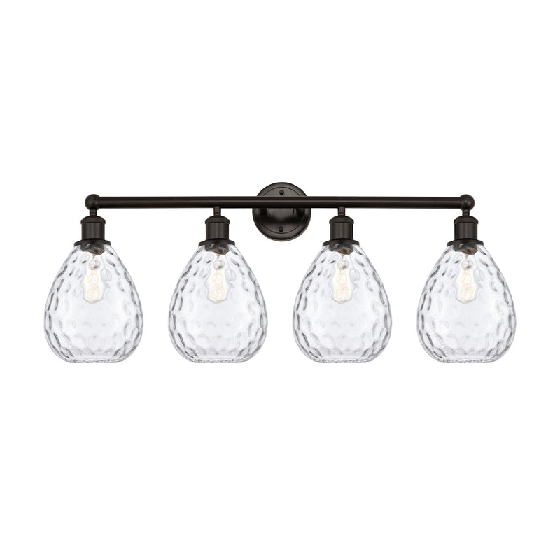 Innovations Waverly 35in 4-Light Bath Vanity Light | Industrial Oil Rubbed Bronze Steel and Clear Glass | Bathroom Vanity | 35 x | Model 616-4W-OB-G372