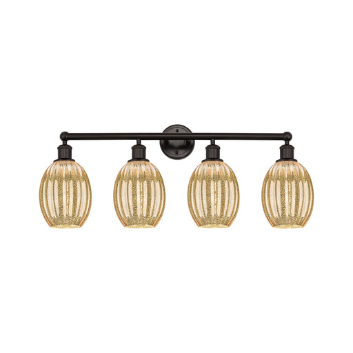 Innovations Preston Bulb 33in 4-Light Bath Vanity | Industrial Oil Rubbed Bronze Steel and Mercury Glass | Bathroom Vanity & | Model 616-4W-OB-G459-6ME