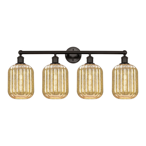 Innovations Preston Cylinder 34in 4-Light Bath Vanity Light | Industrial Oil Rubbed Bronze and Mercury Glass | Bathroom Vanity | Model 616-4W-OB-G460-7ME