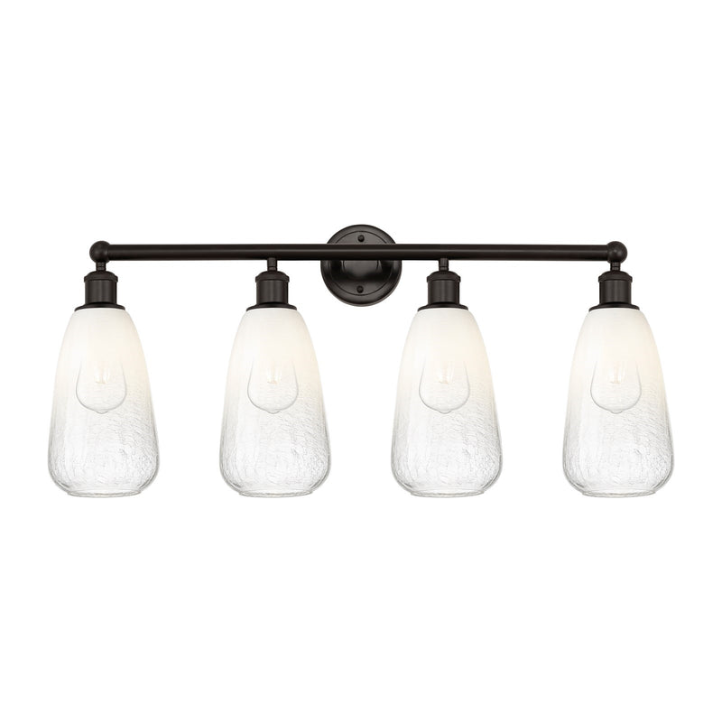 Innovations Brookhaven Almond 33in 4-Light Bath Vanity Light | Industrial Oil Rubbed Bronze and Opal Glass | Bathroom Vanity | Model 616-4W-OB-G480-6OP