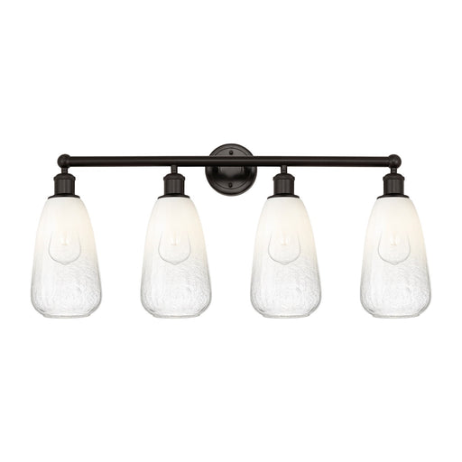 Innovations Brookhaven Almond 33in 4-Light Bath Vanity Light | Industrial Oil Rubbed Bronze and Opal Glass | Bathroom Vanity | Model 616-4W-OB-G480-6OP
