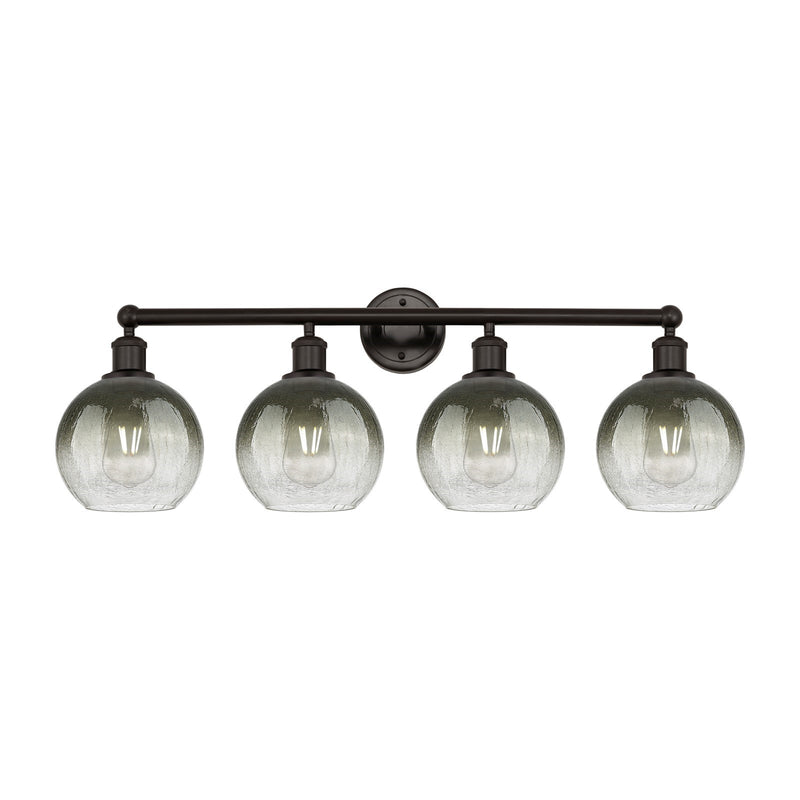 Innovations Brookhaven Globe 35in 4-Light Bath Vanity Light | Industrial Oil Rubbed Bronze Steel and Slate Glass | Bathroom | Model 616-4W-OB-G483-8SL