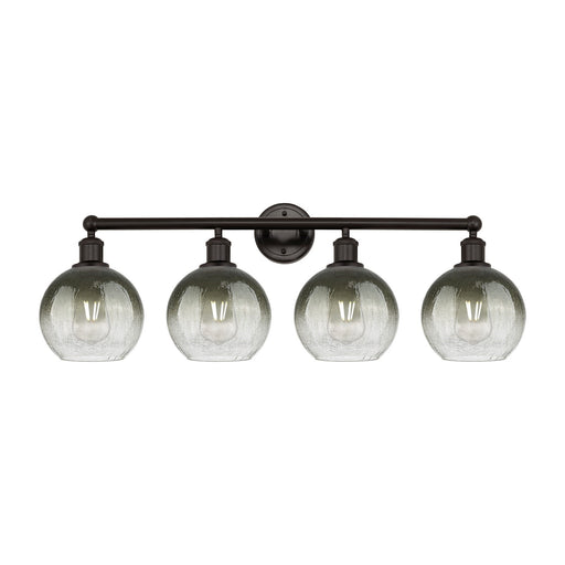Innovations Brookhaven Globe 35in 4-Light Bath Vanity Light | Industrial Oil Rubbed Bronze Steel and Slate Glass | Bathroom | Model 616-4W-OB-G483-8SL
