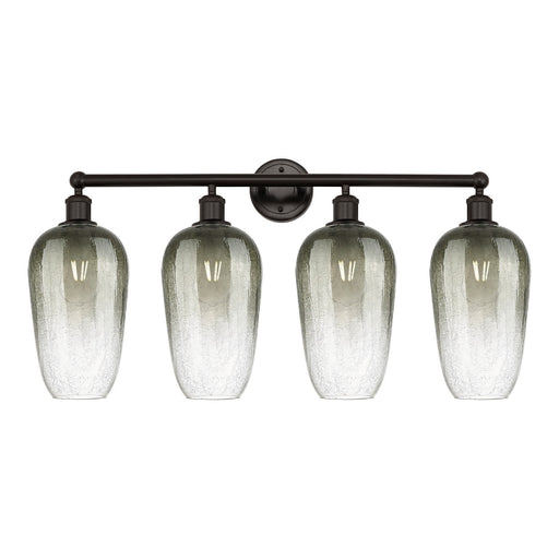 Innovations Brookhaven Flute 34in 4-Light Bath Vanity Light | Industrial Oil Rubbed Bronze Steel and Slate Glass | Bathroom | Model 616-4W-OB-G484-7SL